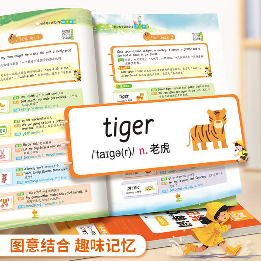 老会员小学生100个句子记完1000个单词1-6年级通用人教版小学必背单词 商品图5