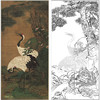 童垲花鸟工笔画白描底稿《松鹤延年图》临摹勾线高清打印稿MD26 商品缩略图0