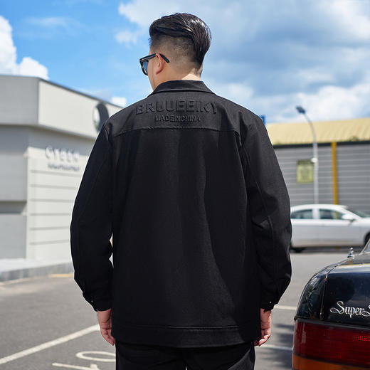 【新款DMH】大依优型大码翻领衬衫外套男宽松加肥加大码上衣夹克运动潮流 商品图4