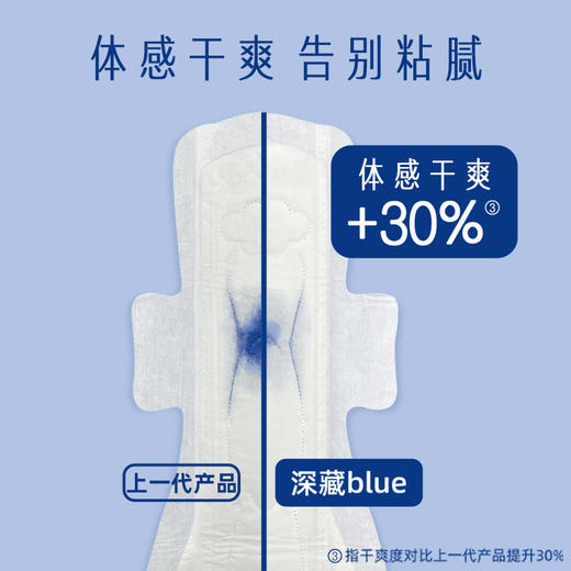 她研社夜用卫生巾【深藏BLUE】超长夜用420mm4片/包   一吸到底，经血若隐，干爽度+30%，量大爱干爽姐妹必入！ A-2873 商品图4