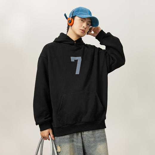 红览 印花连帽男式卫衣秋冬新款复古帽衫A3 商品图1