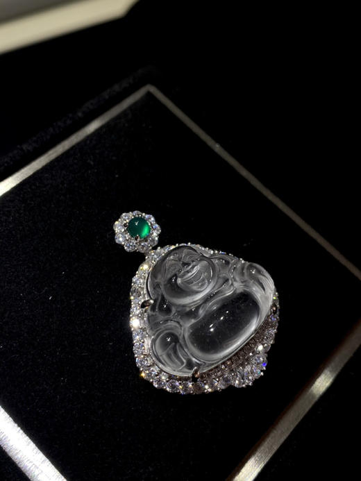 814-7 极品 顶绿 水沫玉小佛公【单吊坠】自留 神态炒鸡祥和 商品图0