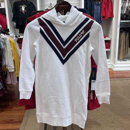 Polo Ralph Lauren  女大童春秋保暖棉混纺内加绒连帽卫衣连衣裙 商品图0