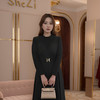 8/16奢姿大码女装2024秋季拼接连衣裙胖妹妹五金配饰小立领时尚裙子9943855008 商品缩略图2