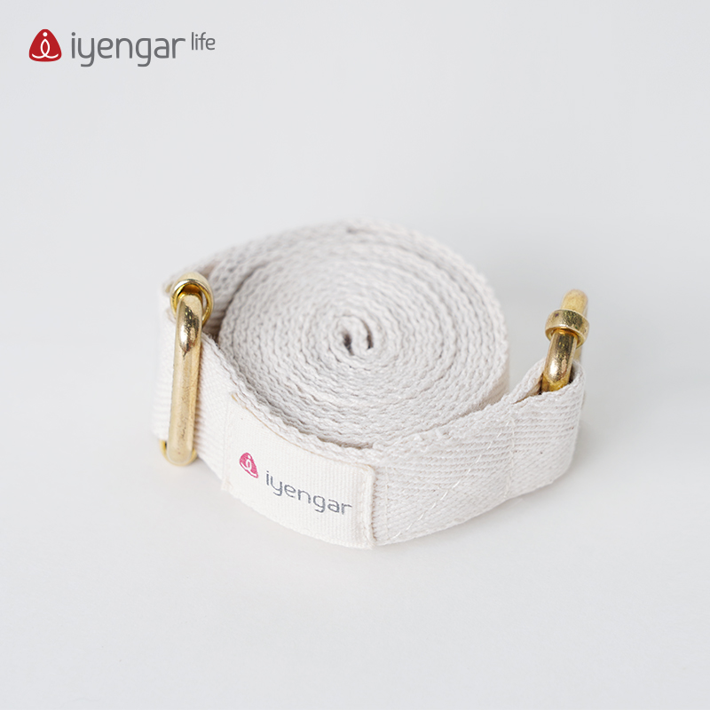 艾扬格 life A2093双扣伸展带（白色1.2米） 两头扣伸展带