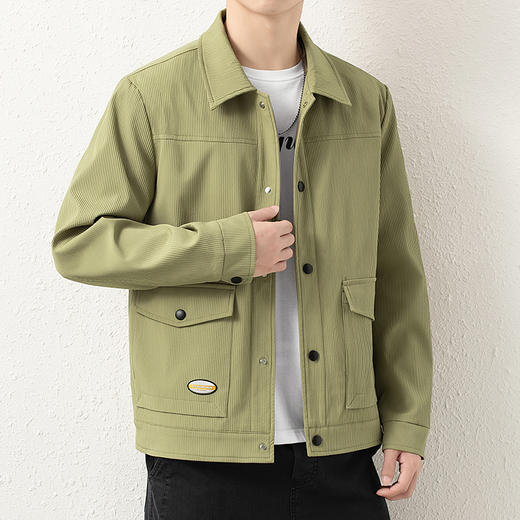 【新款DX】大依优型大码翻领外套衬衫夹克时尚雷萨加肥加大休闲胖子宽松外套上衣男装潮流 商品图9