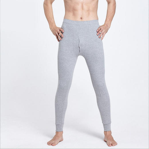 雀说 【2条装】男士秋裤纯棉修身纯色保暖裤薄款棉毛裤 商品图7