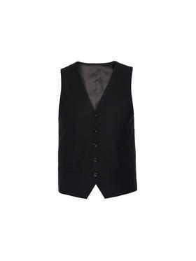 callisto咖啡色绵羊毛混纺正装马夹