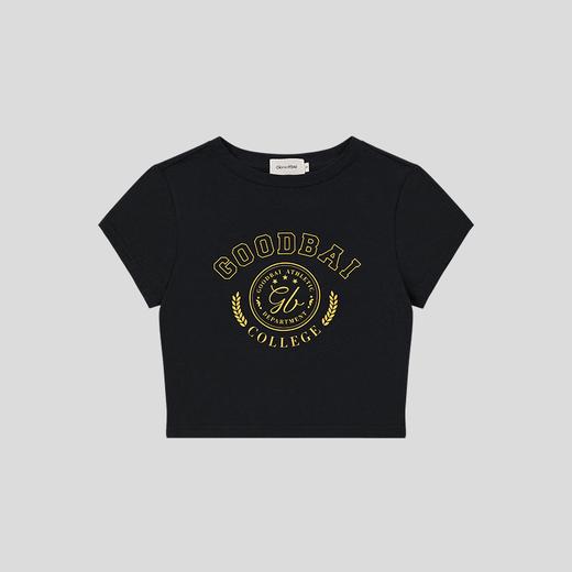GOODBAI athletic学院logo印花正肩紧身短款T恤 商品图3