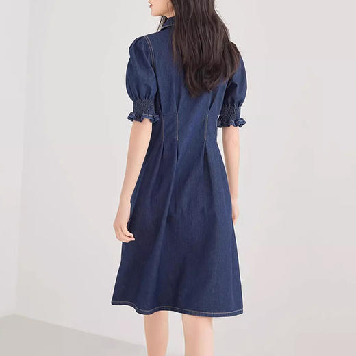 裁缝学苑AQ337法式牛仔连衣裙纸样衬衫裙女装夏季新款收腰裙子版型图 商品图4