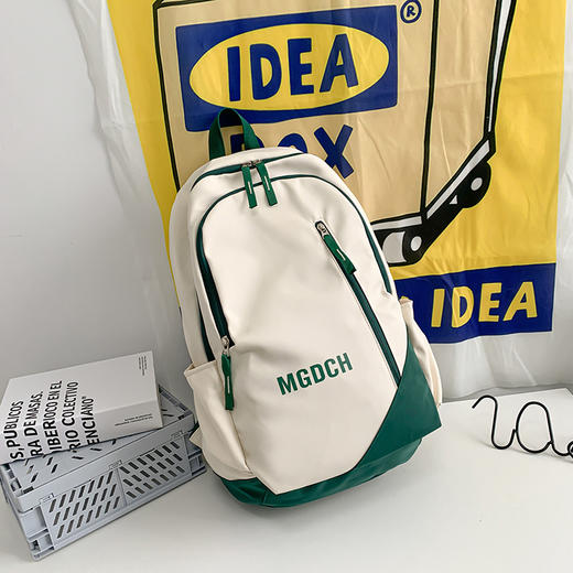 雀说 简约休闲潮流双肩包初中高中生学生书包0072 商品图7