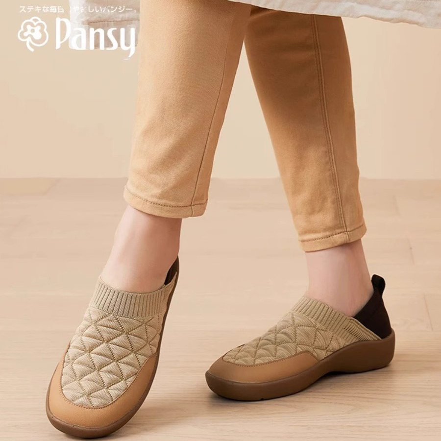 Pansy盼洁日本休闲拇外翻加宽胖踩跟勃肯一脚蹬妈妈秋季新款女鞋1530