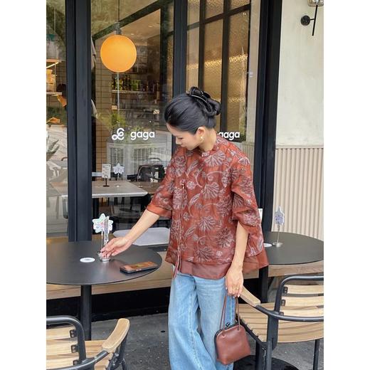 【包邮发顺丰】55224 洛诗琳夏季新款香云纱工艺100%真丝欧根缎剪花上衣 KTT368 商品图3