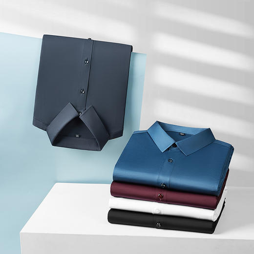 【弹力】【新款DM】大依优型大码长袖衬衫男宽松加肥加大码男士休闲商务衬衣上衣胖子300斤 商品图9