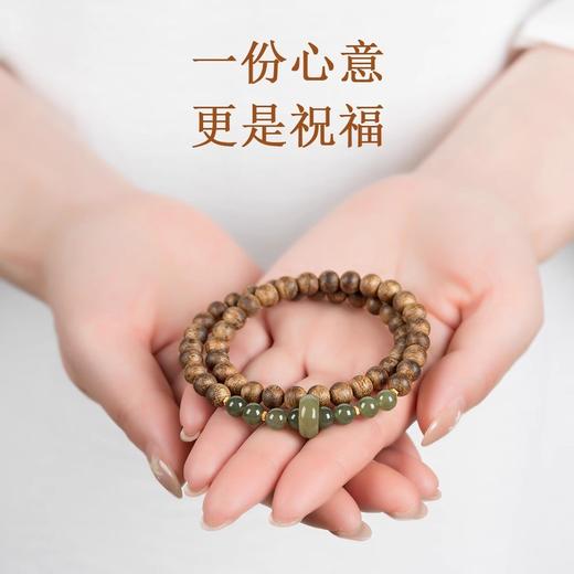 沉香之美 古朴大气【沉香.青山黛】和田玉跑环 半山半水，一份心意 更是祝福 男女老少皆宜 自戴送礼佳品 商品图2