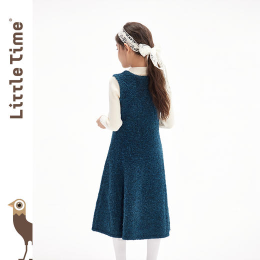 littletime女童北欧简约风毛衣连衣裙秋冬2024新款羊毛儿童背心裙 商品图3