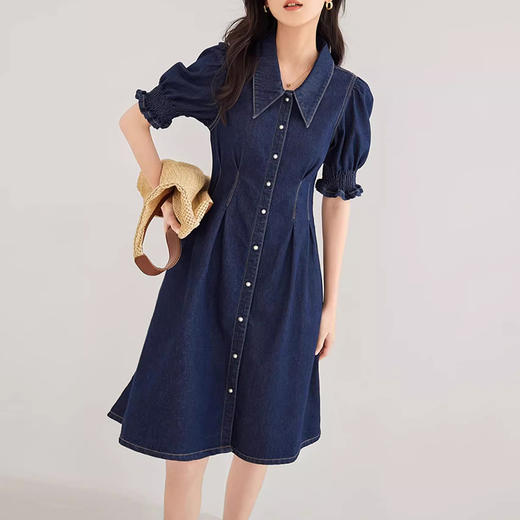 裁缝学苑AQ337法式牛仔连衣裙纸样衬衫裙女装夏季新款收腰裙子版型图 商品图3