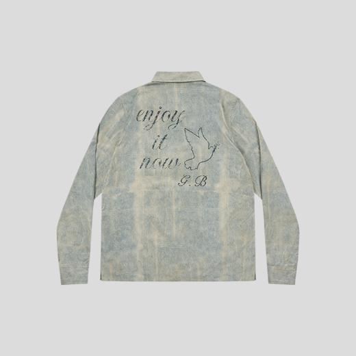 GOODBAI 粗体logo贴布绣翻领微廓长袖衬衫 商品图4