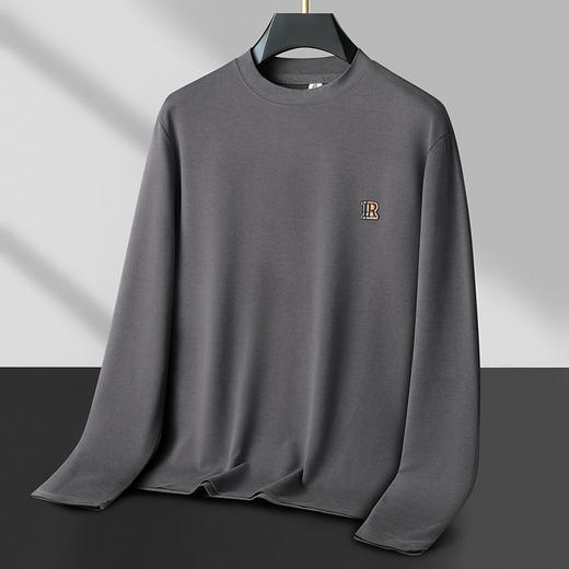 【新款DX】大依优型大码中领打底衫T恤长袖加肥加大休闲运动上衣男打底衫胖子 商品图2