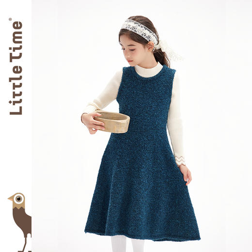 littletime女童北欧简约风毛衣连衣裙秋冬2024新款羊毛儿童背心裙 商品图0