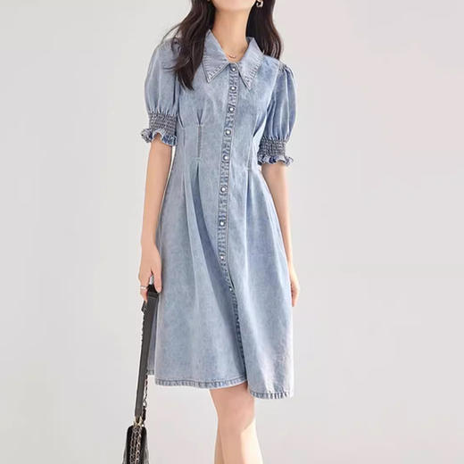 裁缝学苑AQ337法式牛仔连衣裙纸样衬衫裙女装夏季新款收腰裙子版型图 商品图1