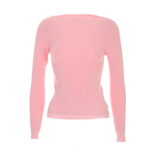 VIMAGE纬漫纪简约干净修身显瘦粉色长袖针织衫秋季新款V2201802 商品图5