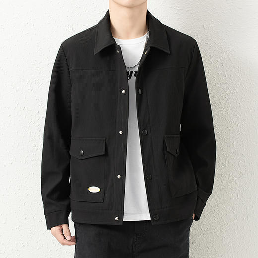 【新款DX】大依优型大码翻领外套衬衫夹克时尚雷萨加肥加大休闲胖子宽松外套上衣男装潮流 商品图2