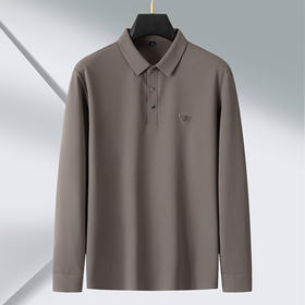 【新款DPS】大依优型大码长袖Polo衫翻领弹力加肥加大胖子上衣男士T恤肥佬打底男装