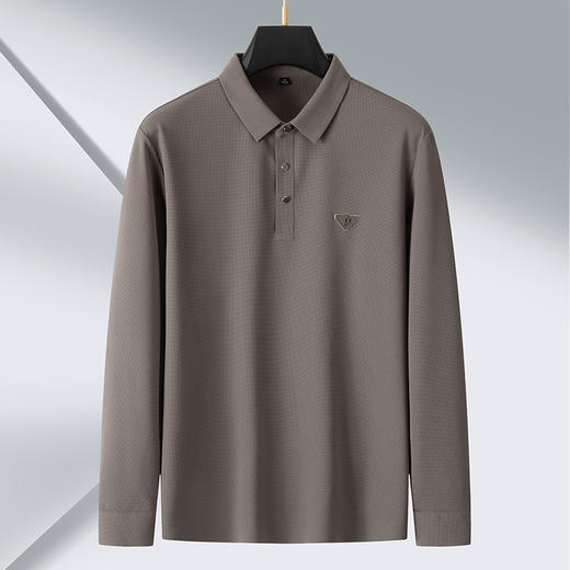 【新款DPS】大依优型大码长袖Polo衫翻领弹力加肥加大胖子上衣男士T恤肥佬打底男装 商品图0