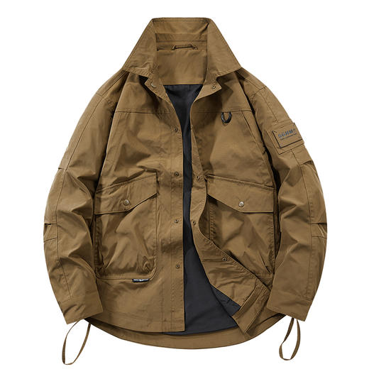 【新款DX】大依优型大码翻领外套工装夹克时尚雷萨加肥加大休闲胖子宽松外套上衣男装潮流户外 商品图1