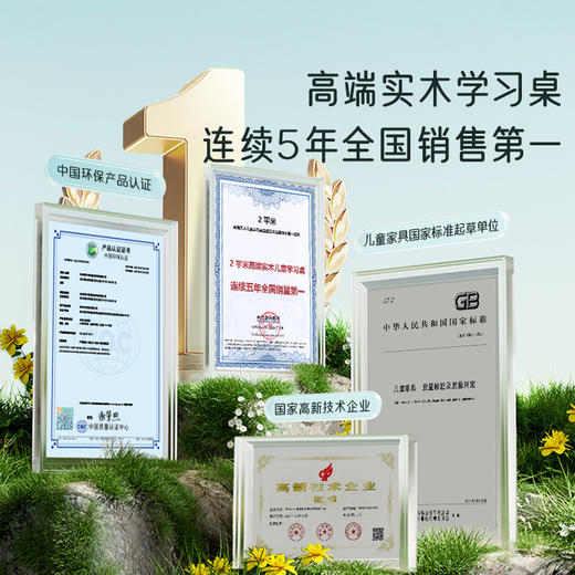 2平米进取3.1实木儿童学习桌椅套装 商品图4