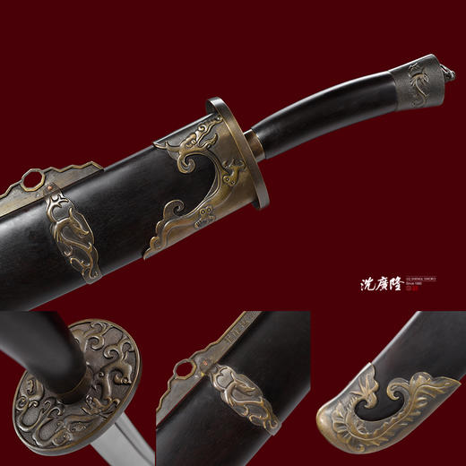 三皇太极刀花纹钢 高端定制太极刀 龙泉沈广隆宝剑 未开刃 商品图3