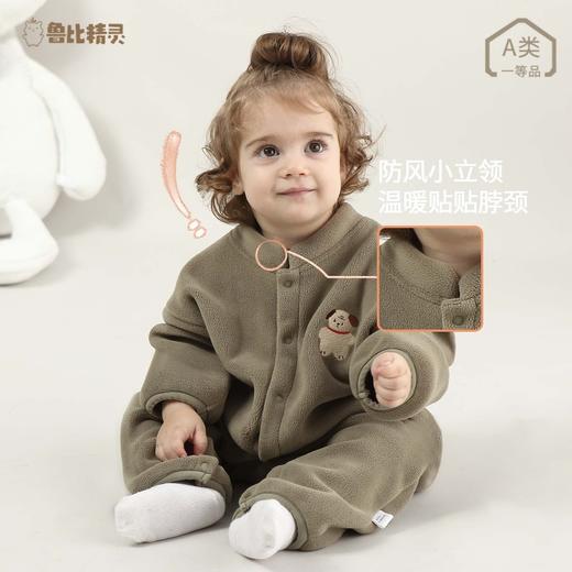 【软乎乎~双面奥利绒 细腻保暖】宝宝连体衣春秋款A类奥丽绒新生儿保暖外出服哈衣卡通婴儿爬爬服 商品图3