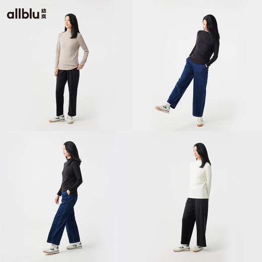 【秋Vol.4】幼岚「毛织保暖」半高领打底衫厚实亲肤保暖24秋新款女士成人T恤ZY 商品图2