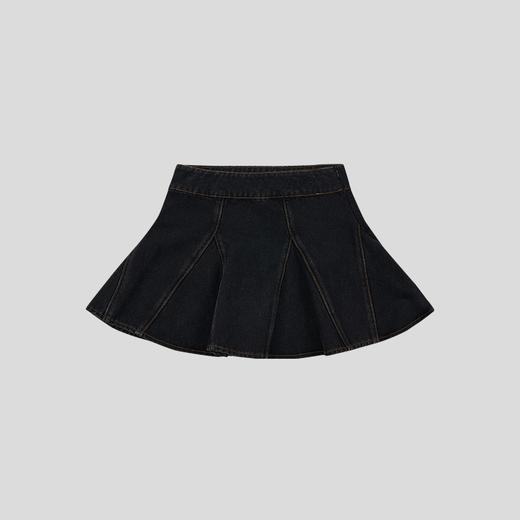 GOODBAI G.B logo刺绣拼接A版喇叭半身短裙 商品图3