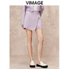 VIMAGE纬漫纪秋季新款气质通勤时尚紫色高腰显瘦时尚a字裤裙短裤V2206806 商品缩略图2