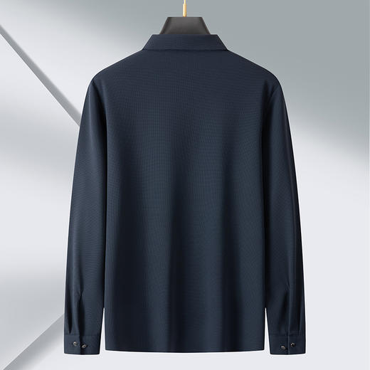 【新款DPS】大依优型大码长袖Polo衫翻领弹力加肥加大胖子上衣男士T恤肥佬打底男装 商品图2