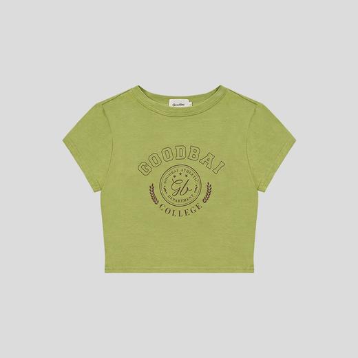 GOODBAI athletic学院logo印花正肩紧身短款T恤 商品图4