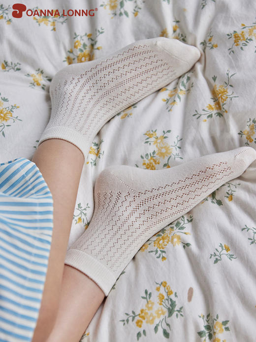 JOANNALONNG  Kid's 春夏儿童精梳棉抗起球镂空网眼无骨短袜棉袜 商品图1