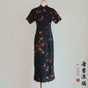 【浮蝶】黑色缎面提花印花旗袍新中式复古民国风蝴蝶元素气质日常 商品缩略图8
