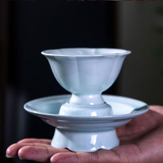 沁茶悦旅丨宋代青瓷主人杯 茶杯 主人杯 茶具 茶道 85ml 豆青茶盏/影青茶盏 质地温润 商品图2