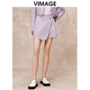 VIMAGE纬漫纪秋季新款气质通勤时尚紫色高腰显瘦时尚a字裤裙短裤V2206806 商品缩略图0