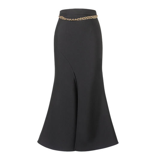 复古浪漫氛围感分割设计感开叉鱼尾半裙秋季约会小裙子MS88SK559 商品图4