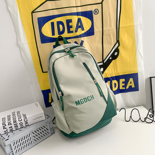 雀说 简约休闲潮流双肩包初中高中生学生书包0072 商品图5