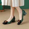 【预售5天】牛皮小香风粗跟真皮单鞋女2024新款气质拼色浅口法式中跟鞋女YS&A1154 商品缩略图3