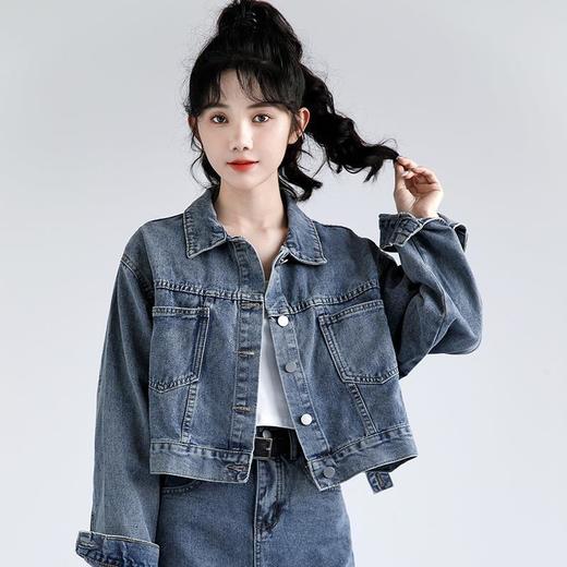 雀说 短款牛仔外套女港味百搭夹克复古宽松休闲上衣20240813002 商品图5