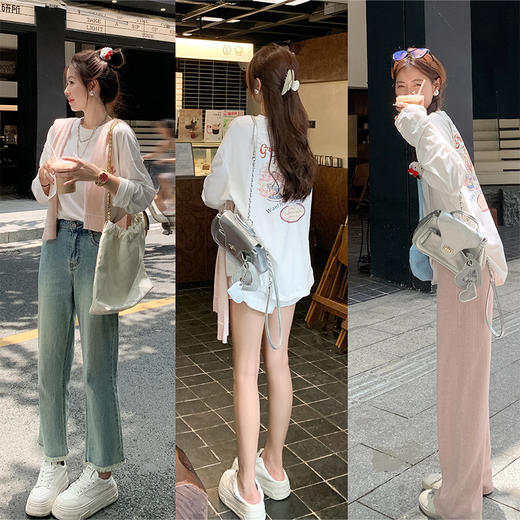 <曾小咸推荐> 后背小熊印花宽松长袖T恤 商品图1