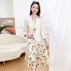 田园风印花内搭连衣裙，短款修身通勤时尚两件套QYM- XYKL-4870-L 商品缩略图0