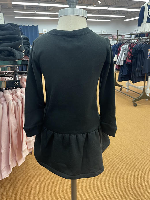 Polo Ralph Lauren 女大童印花圣诞小熊长袖圆领卫衣连衣裙 商品图1