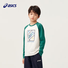 【商城同款】ASICS/亚瑟士童装秋季插肩设计T恤吸湿速干针织T恤新